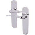 Chrome Lever Door Handles on Backplate Latch Door Handles Zeno Design - 180mm - Polished Chrome