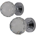 Glass Mortice Door Knob - Polished Chrome