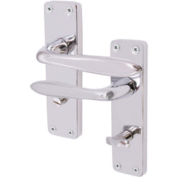 Sassari Polished Chrome Lever Door Handle - Bathroom - tradefit