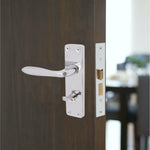 Sassari Polished Chrome Lever Door Handle Pack - 80mm Bathroom Lock - tradefit - 5