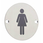 Circular Disc Navigation Signage - 76mm x 1.5mm - Screw Fixed - Female - tradefit - 2