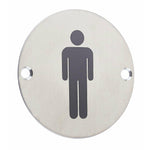 Circular Disc Navigation Signage - 76mm x 1.5mm - Screw Fixed - Male - tradefit - 2