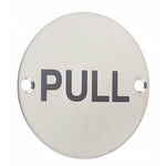 Circular Disc Navigation Signage - 76mm x 1.5mm - Screw Fixed - Pull - tradefit - 1