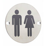 Circular Disc Navigation Signage - 76mm x 1.5mm - Screw Fixed - Unisex - tradefit - 2