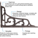 Cast Iron Brackets Edwardian Vintage Style Mounted Supports for Shelving Cotswold - tradefit - 2