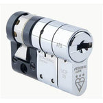 Federal 3 - Star TS007 Security Euro Single Cylinder Lock - 10/30 - Polished Chrome - Keyed Differ - tradefit - 1