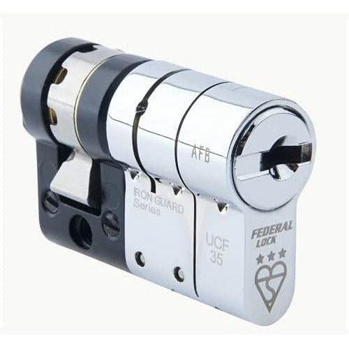 Federal 3 - Star TS007 Security Euro Single Cylinder Lock - 10/30 - Polished Chrome - Keyed Differ - tradefit - Featured Image