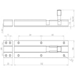 Barrel Bolt Straight - 150x38mm - Satin Chrome - tradefit - 2