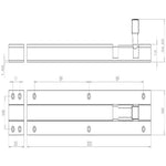 Barrel Bolt Straight - 200x38mm - Polished Chrome - tradefit - 2