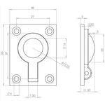 Flush Ring Cabinet Door Pull - 50x38mm - Polished Chrome - tradefit - 2