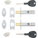 Door Mortice Rack Bolt 61mm| Polished Chrome | Pack of 2 Bolts + 2 Star Keys - tradefit - 1