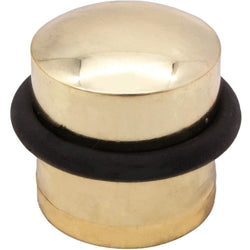Dome Top Floor Mounted Door Stop - 30mm Diameter - Polished Brass - tradefit