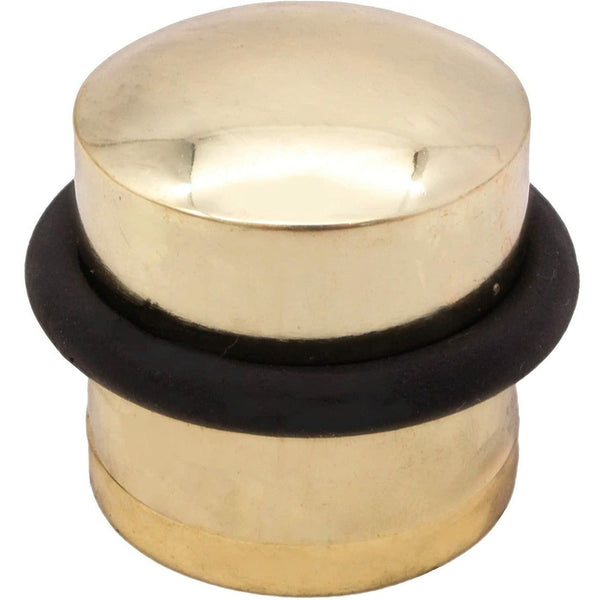 Dome Top Floor Mounted Door Stop - 30mm Diameter - Polished Brass - tradefit - Featured Image