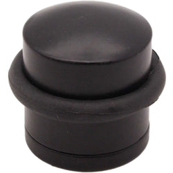 Dome Top Floor Mounted Door Stop - 30mm Diameter - Matt Black - tradefit