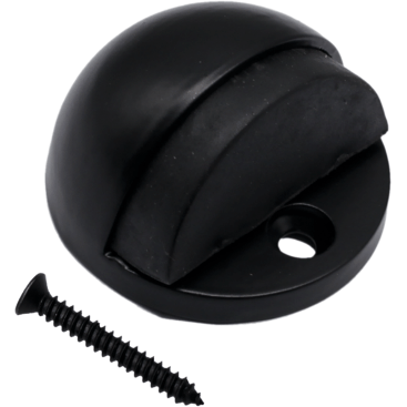 Oval Floor Mounted Door Stop - Screw Fixing - Matt Black - tradefit - Featured Image