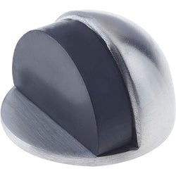 Oval Floor Mounted Door Stop - Concealed Fixing - 45mm - Satin Stainless - tradefit