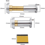 Door Viewer 200 Degree Glass Lens - 14mm Dia. - 35 - 55mm Doors - Satin Chrome - tradefit - 4