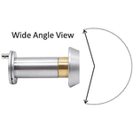 Door Viewer 200 Degree Glass Lens - 14mm Dia. - THICK 50 - 75mm Doors - Polished Chrome - tradefit - 7