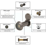 Door Viewer 200 Degree Glass Lens - 14mm Dia. - 35 - 55mm Doors - Antique Brass - tradefit - 2