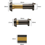 Door Viewer 200 Degree Glass Lens - 14mm Dia. - 35 - 55mm Doors - Antique Brass - tradefit - 3