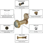 Door Viewer 200 Degree Glass Lens - 14mm Dia. - THICK 50 - 75mm Doors - Antique Brass - tradefit - 2