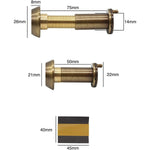 Door Viewer 200 Degree Glass Lens - 14mm Dia. - THICK 50 - 75mm Doors - Antique Brass - tradefit - 3
