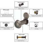 Door Viewer 200 Degree Glass Lens - 14mm Dia. - THICK 50 - 75mm Doors - Dark Bronze - tradefit - 2