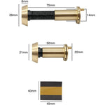 Door Viewer 200 Degree Glass Lens - 14mm Dia. - THICK 50 - 75mm Doors - Polished Brass - tradefit - 3