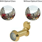 Door Viewer 200 Degree Glass Lens - 14mm Dia. - THICK 50 - 75mm Doors - Polished Brass - tradefit - 4
