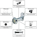 Door Viewer 200 Degree Glass Lens - 14mm Dia. - THICK 50 - 75mm Doors - Polished Chrome - tradefit - 2