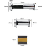 Door Viewer 200 Degree Glass Lens - 14mm Dia. - THICK 50 - 75mm Doors - Polished Chrome - tradefit - 3