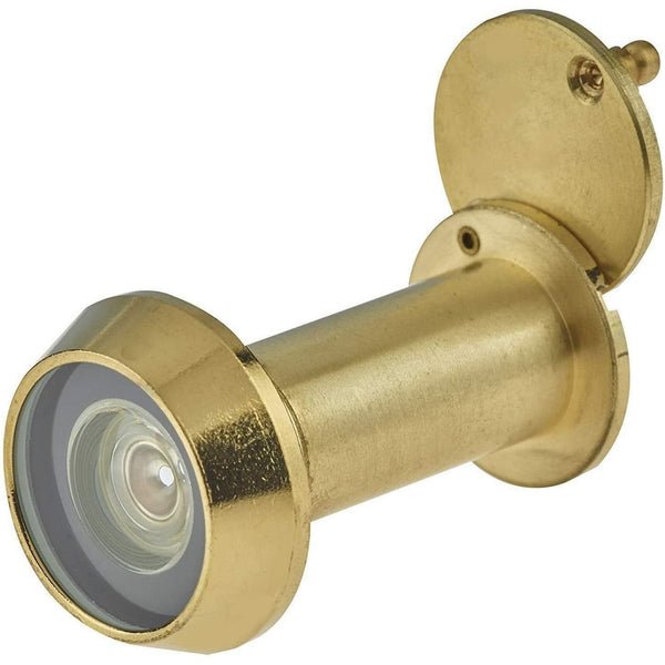 Door Viewer 200 Degree Glass Lens - 14mm Dia. - 35 - 55mm Doors - Polished Brass - tradefit - Featured Image