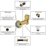 Door Viewer 200 Degree Glass Lens - 14mm Dia. - 35 - 55mm Doors - Polished Brass - tradefit - 2