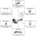 Door Viewer 200 Degree Glass Lens - 14mm Dia. - 35 - 55mm Doors - White - tradefit - 2