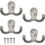 Double Robe Hook - Satin Nickel - Pack of 4 - tradefit - 1
