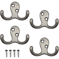 Double Robe Hook - Satin Nickel - Pack of 4 - tradefit