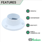 Wardrobe Rail End Socket - 25mm - White - Pack of 2 - tradefit - 2