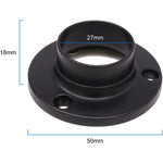 Wardrobe Rail Kit - Black - 25mm Tube - 1219mm Rail with 2x End Sockets & 1x Centre Brackets - 25 x 1219 mm - tradefit - 5