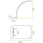Hands Free Door Handle Set BACK 2 BACK Door Pull Set 110x70x93x2.5mm Satin Stainless - tradefit - 2