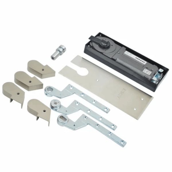 Single Action Floor Spring Door Closer - Size 4 - Heavy Duty - Satin Stainless - tradefit - Featured Image