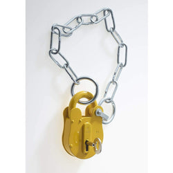 FB14 Yellow Chain Type London Fire Brigade Padlock Supplied with 1 Key - tradefit