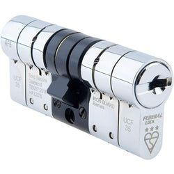 Federal UCF/TP3100 High Security Lock Euro Profile Cylinder - 30/40mm - Polished Chrome - tradefit