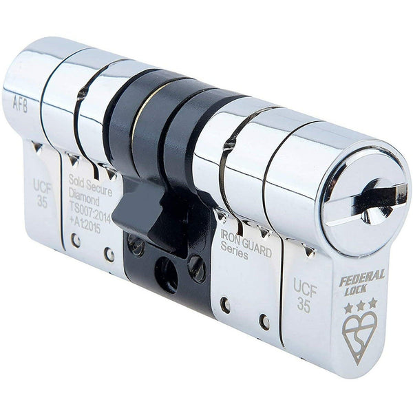 Federal UCF/TP3100 High Security Lock Euro Profile Cylinder - Sold Secure Diamond Grade - 30/30 mm Polished Chrome - tradefit - Featured Image