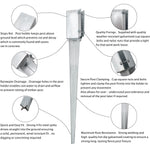 Drive In Fence Post Spike Anchor - Bolt Secure - 75 x 75 x 750mm - Hot Dip Galvanised - tradefit - 3