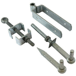 Field Gate Hinge Set Double Strap Adjustable Hook to Drive - (12" / 300mm) - Hot Dip Galvanised - tradefit