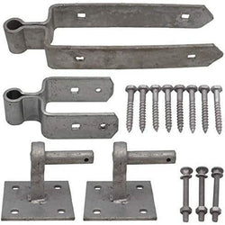 Field Gate Hinge Set Double Strap Hook On Plate - (12" / 300mm) - Hot Dip Galvanised - tradefit