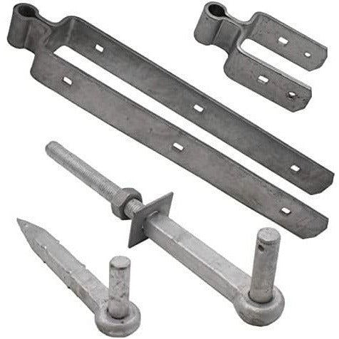 Field Gate Hinge Set Double Strap Hook to Drive and Bolt Pattern Hot Dip Galvanised (24