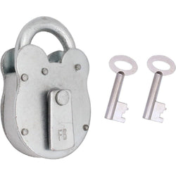 Fire Brigade Padlock FB & 2 FB Keys - Galvanised - tradefit