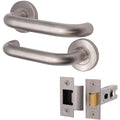 Fire Door Handles Set - 19mm Return to Door Lever & 76mm Latch - Satin Stainless