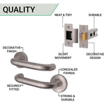 Return To Door Lever on Rose Handle & Latch Kit – Satin Stainless Steel - 76mm Latch - tradefit - 4